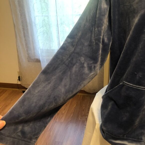 Blue Velour Hoodie Jacket by Jones New York - size 2X - Picture 9 of 12